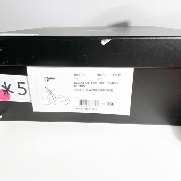 NWT VERSACE Medusa Aevitas Satin Single Platform Pumps Size 38 - Picture 2 of 9